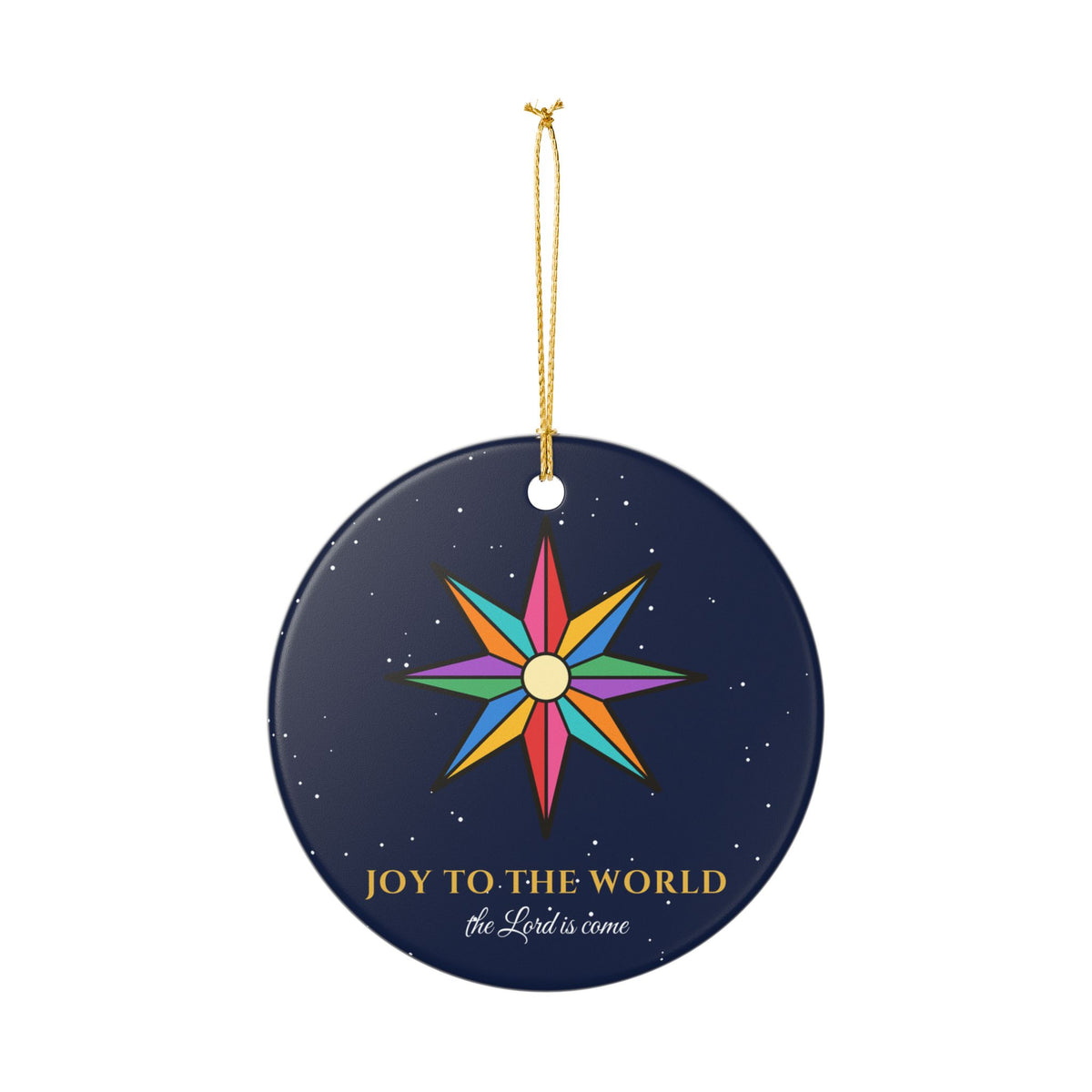 Joy To The World Christmas Ornament Stained Glass Star Faith – Gifted Porch, view 7