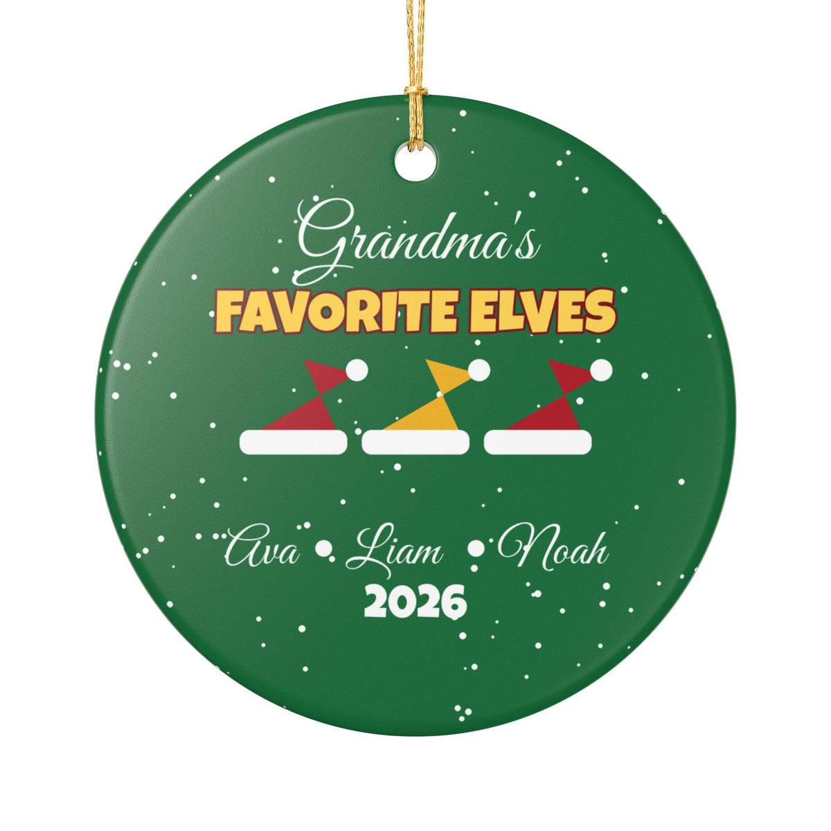 Grandma's Favorite Elves Personalized Ornament – Gifted Porch, view 2