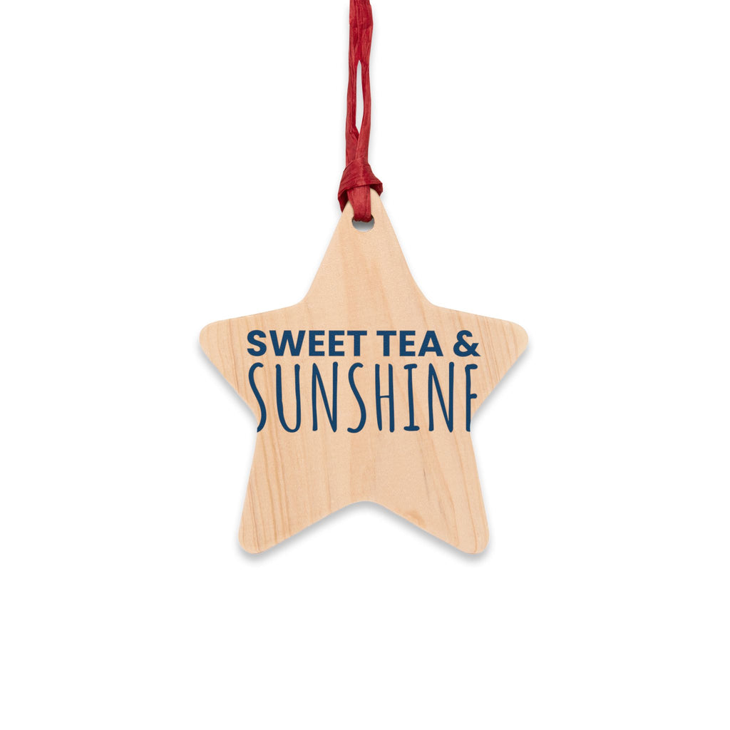 Sweet Tea and Sunshine Wood Star Ornament