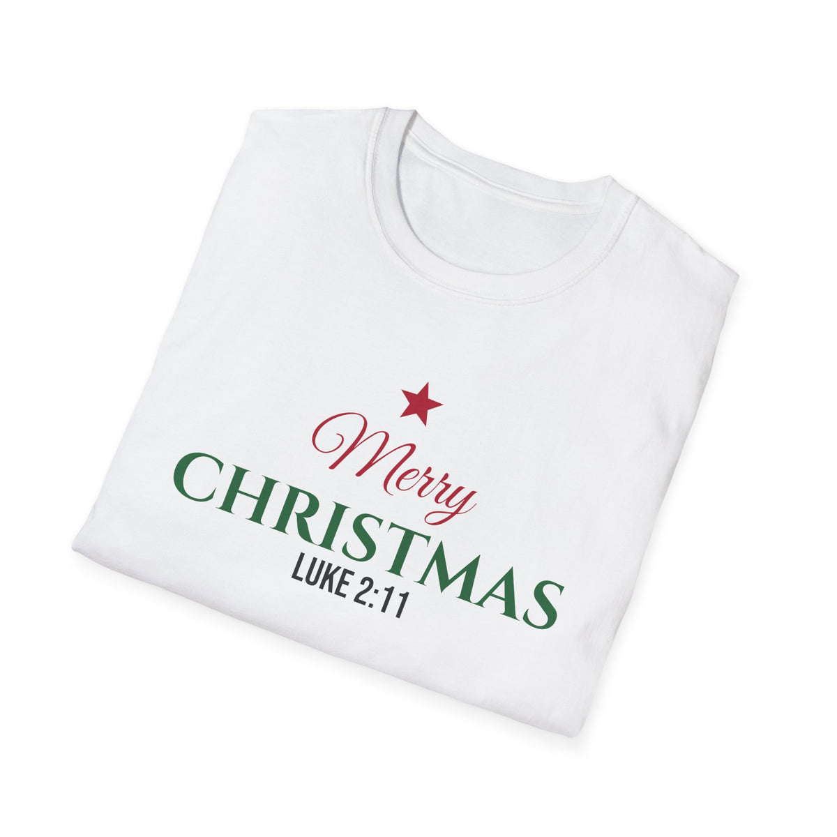 Merry Christmas Luke 2:11 Christian T-Shirt Savior Is Born Holiday Tee – Gifted Porch