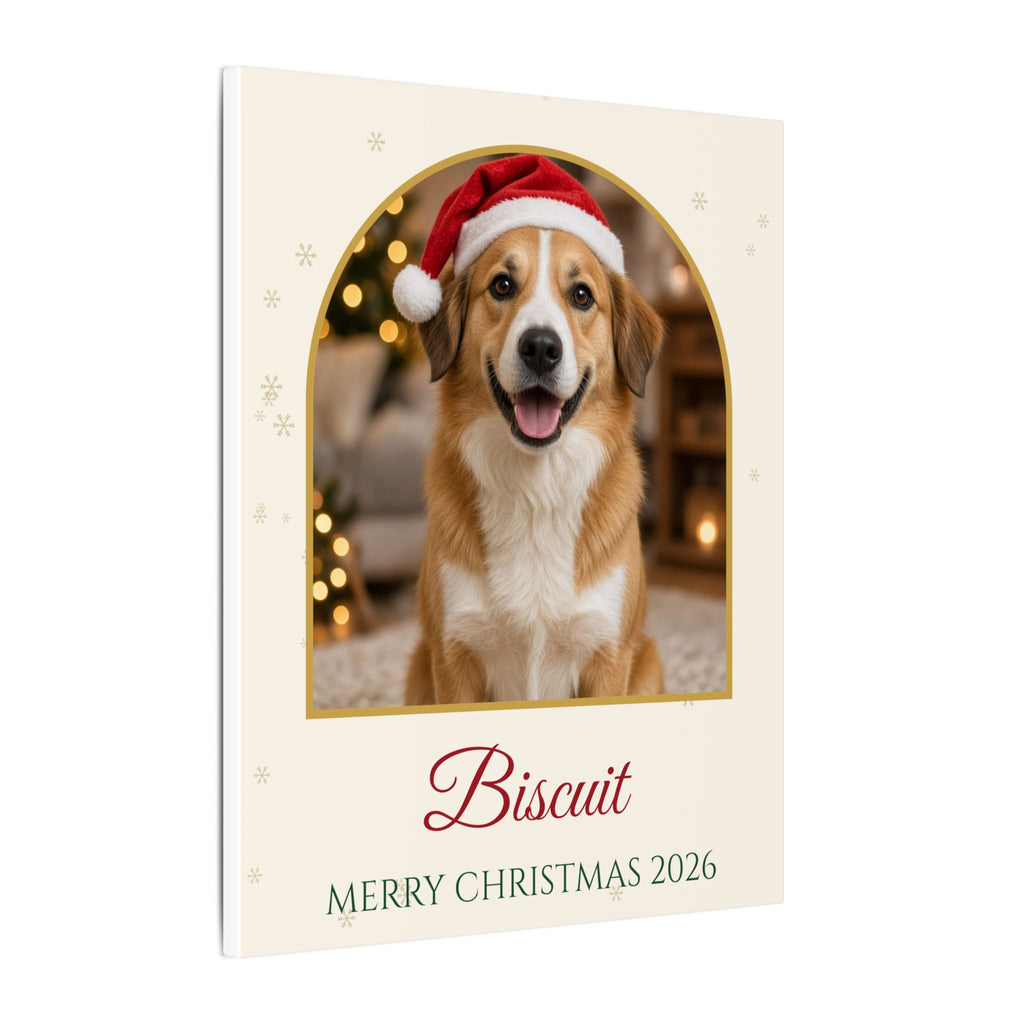 Custom Pet Portrait Christmas Canvas With Name – Gifted Porch