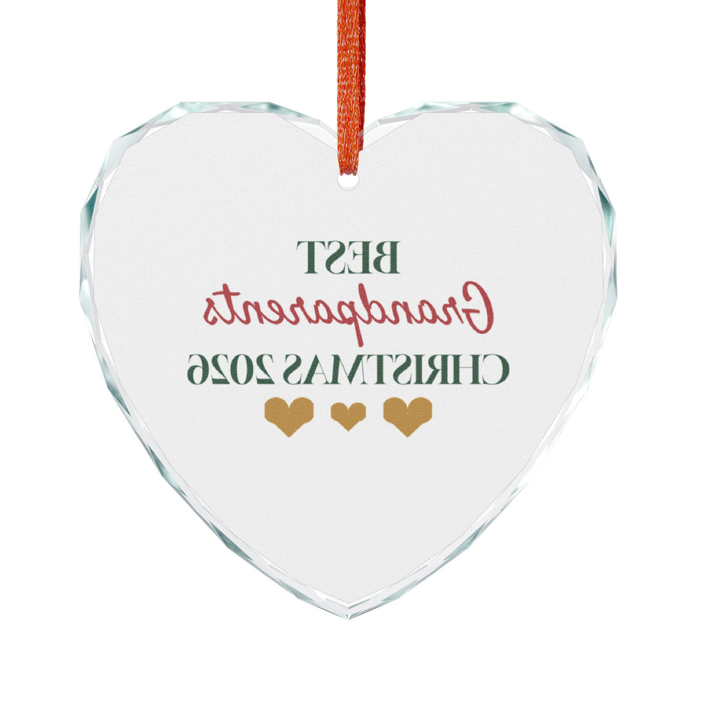 Grandparents 2026 Glass Heart Ornament