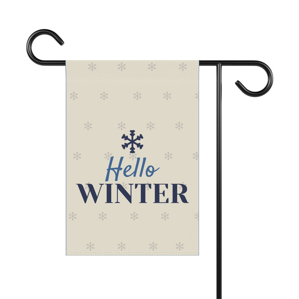 Hello Winter Garden Flag