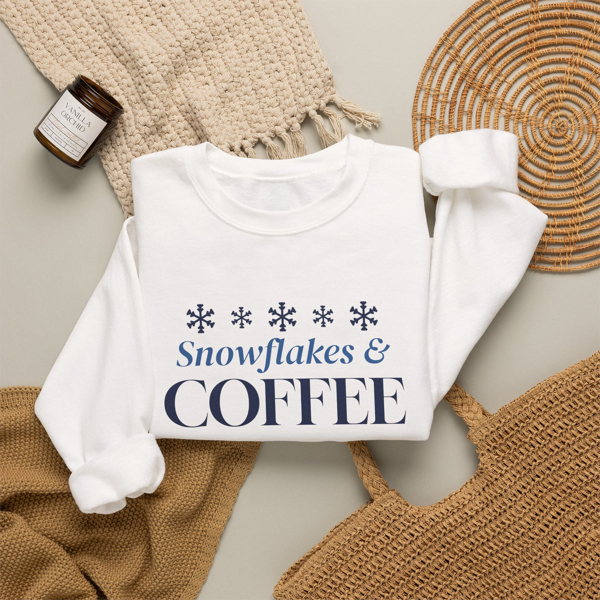 Snowflakes And Coffee Sweatshirt