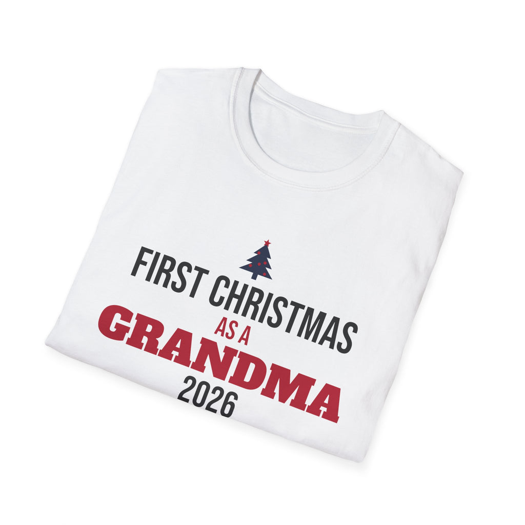 First Christmas As A Grandma 2026 T-Shirt New Grandma Holiday Gift Tee – Gifted Porch