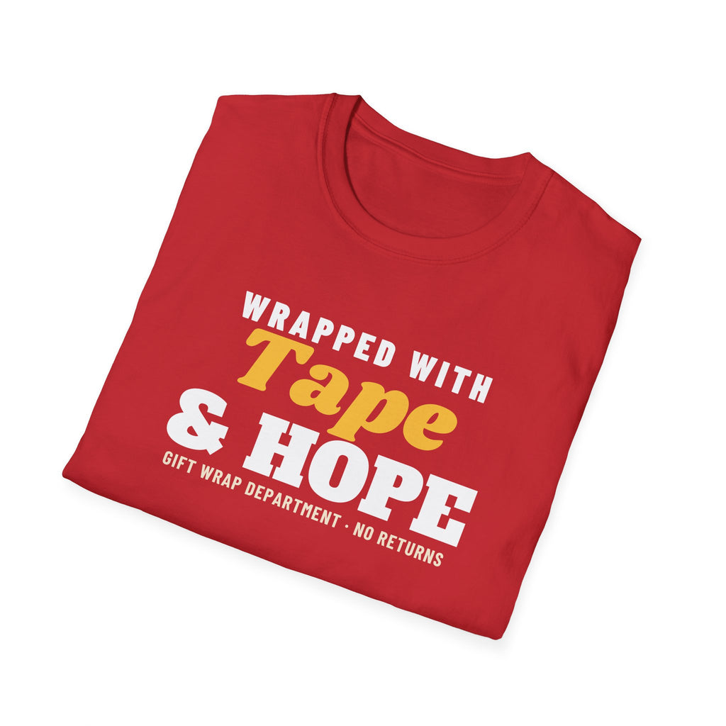 Wrapped With Tape And Hope Christmas Gift Wrapping T-Shirt – Gifted Porch, view 16