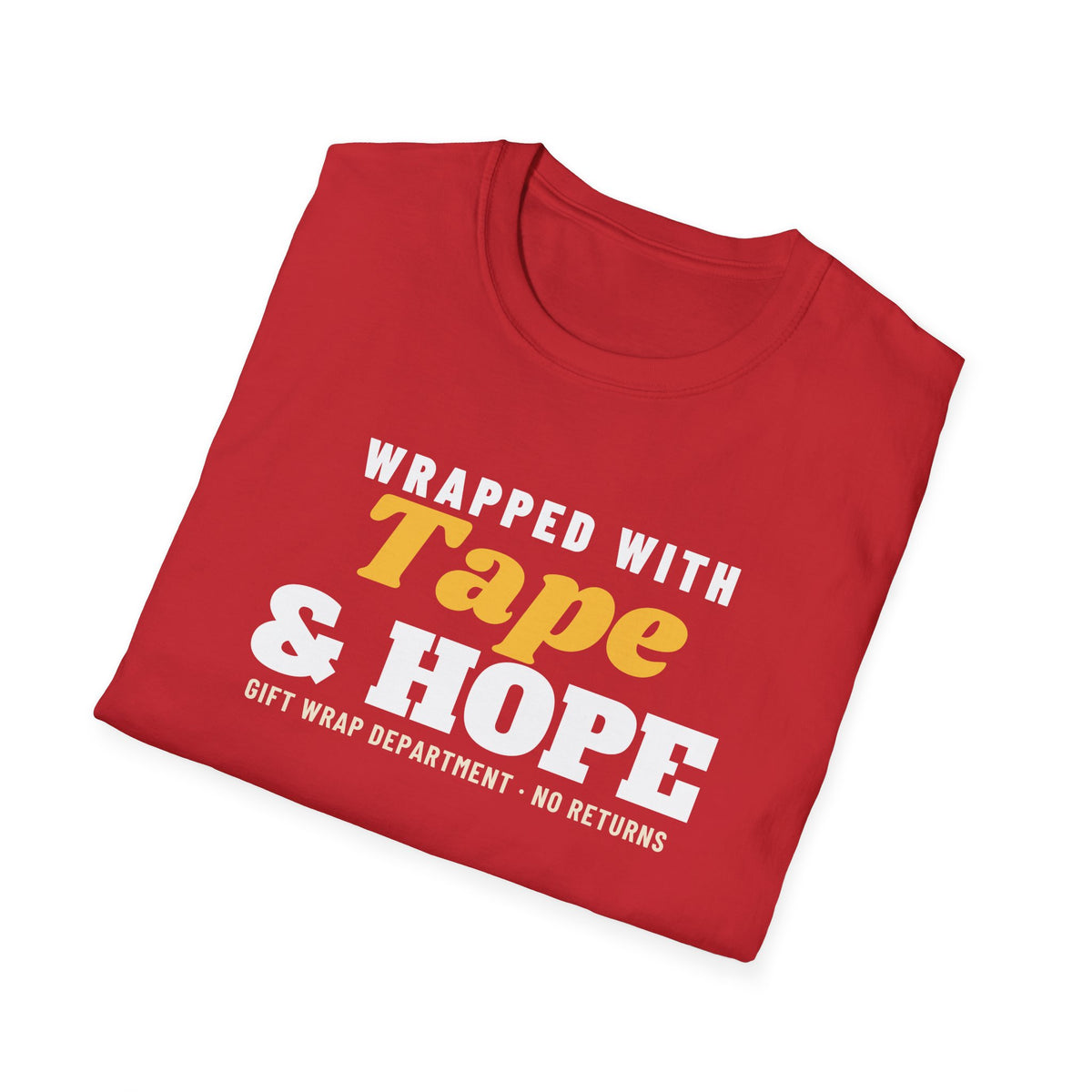 Wrapped With Tape And Hope Christmas Gift Wrapping T-Shirt – Gifted Porch, view 16