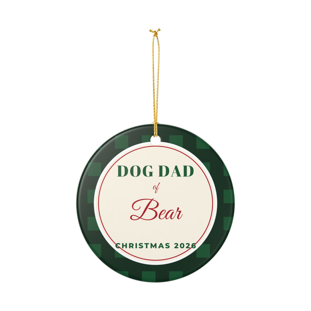 Dog Dad Personalized Ornament 2026 Dog Name Christmas – Gifted Porch, view 4
