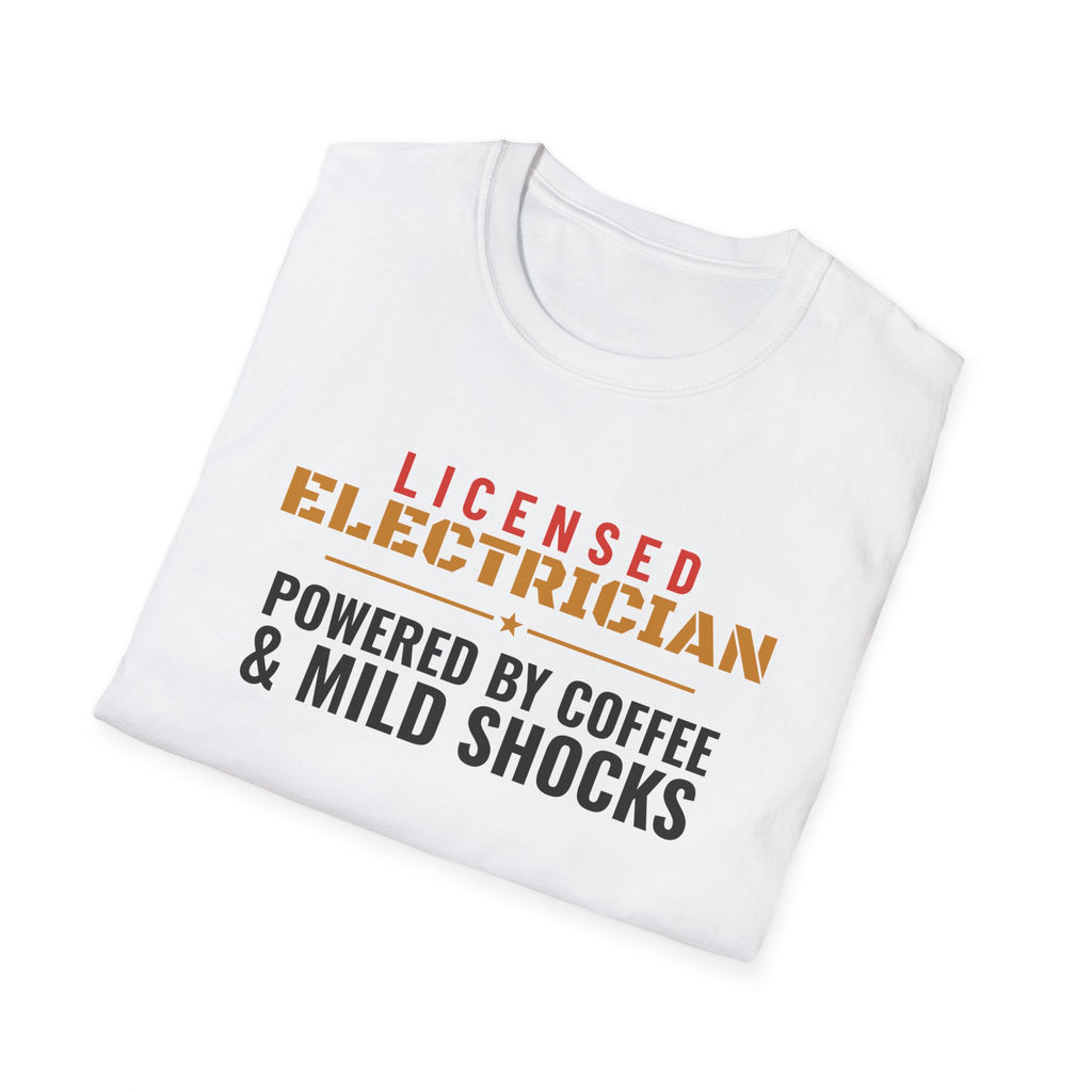 Electrician Powered By Coffee & Mild Shocks T-Shirt – Gifted Porch, view 5