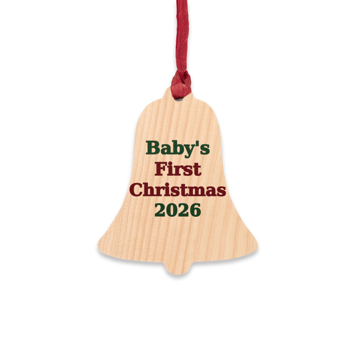 Baby's First Christmas Bell Wood Ornament