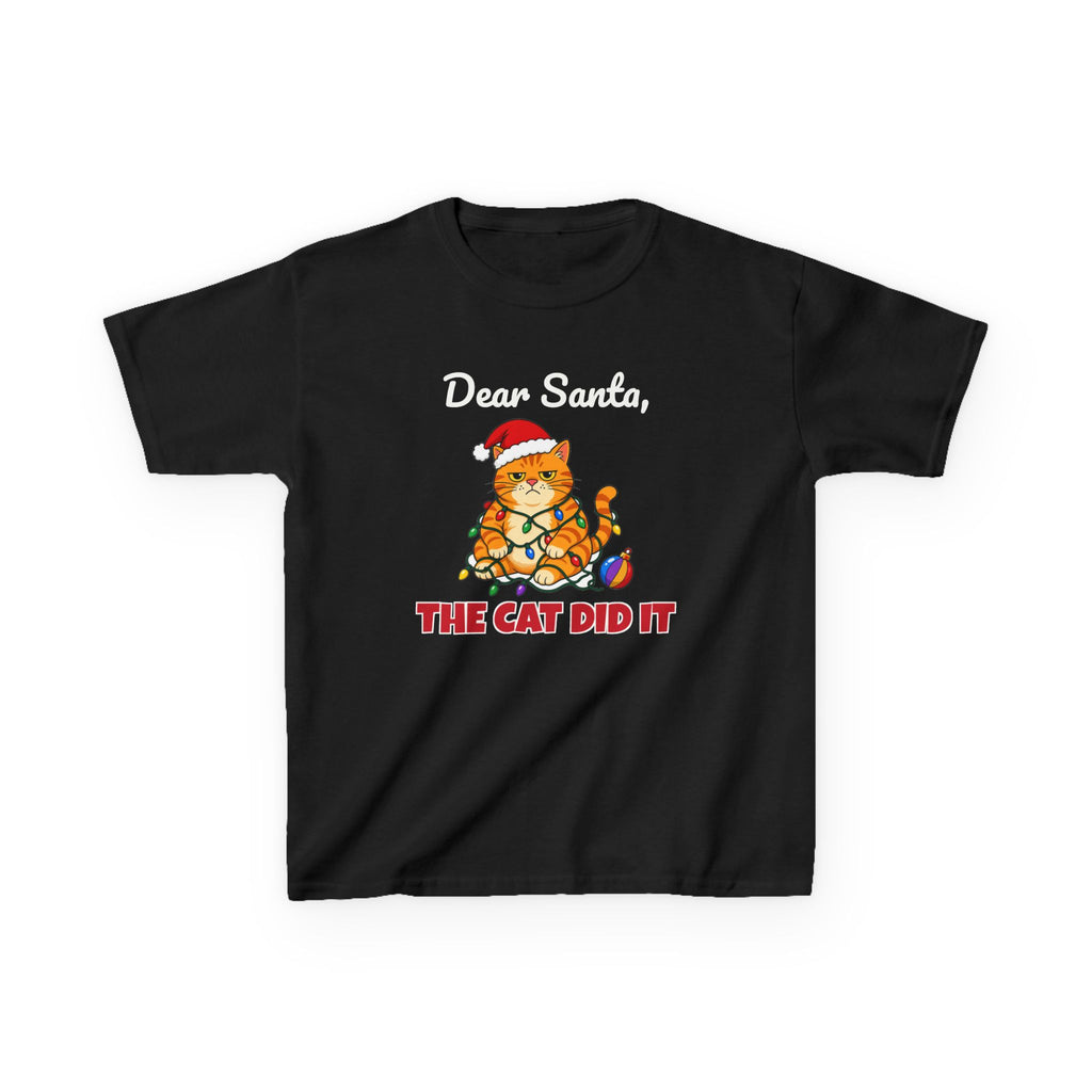 Dear Santa The Cat Did It Youth Tee – Cat lover gift, photo 2