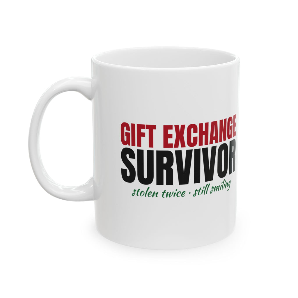 Gift Exchange Survivor Funny Christmas Mug – Gifted Porch, view 1