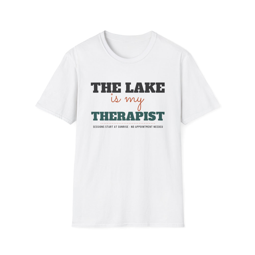 The Lake Is My Therapist Funny Fishing T-Shirt – Gifted Porch, view 1