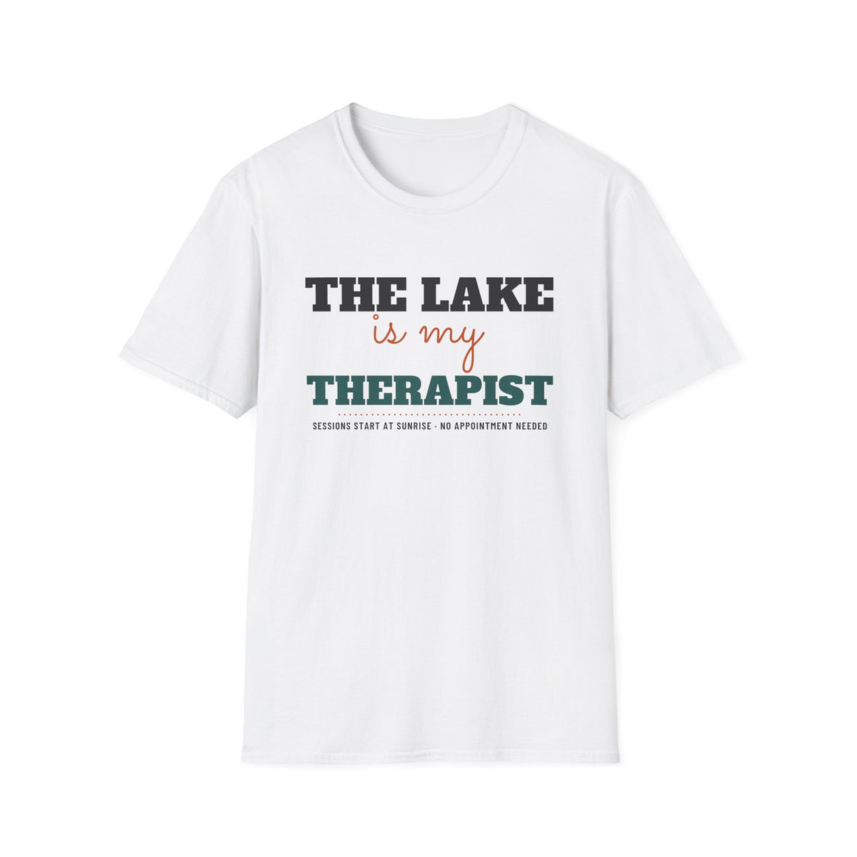 The Lake Is My Therapist Funny Fishing T-Shirt – Gifted Porch, view 1