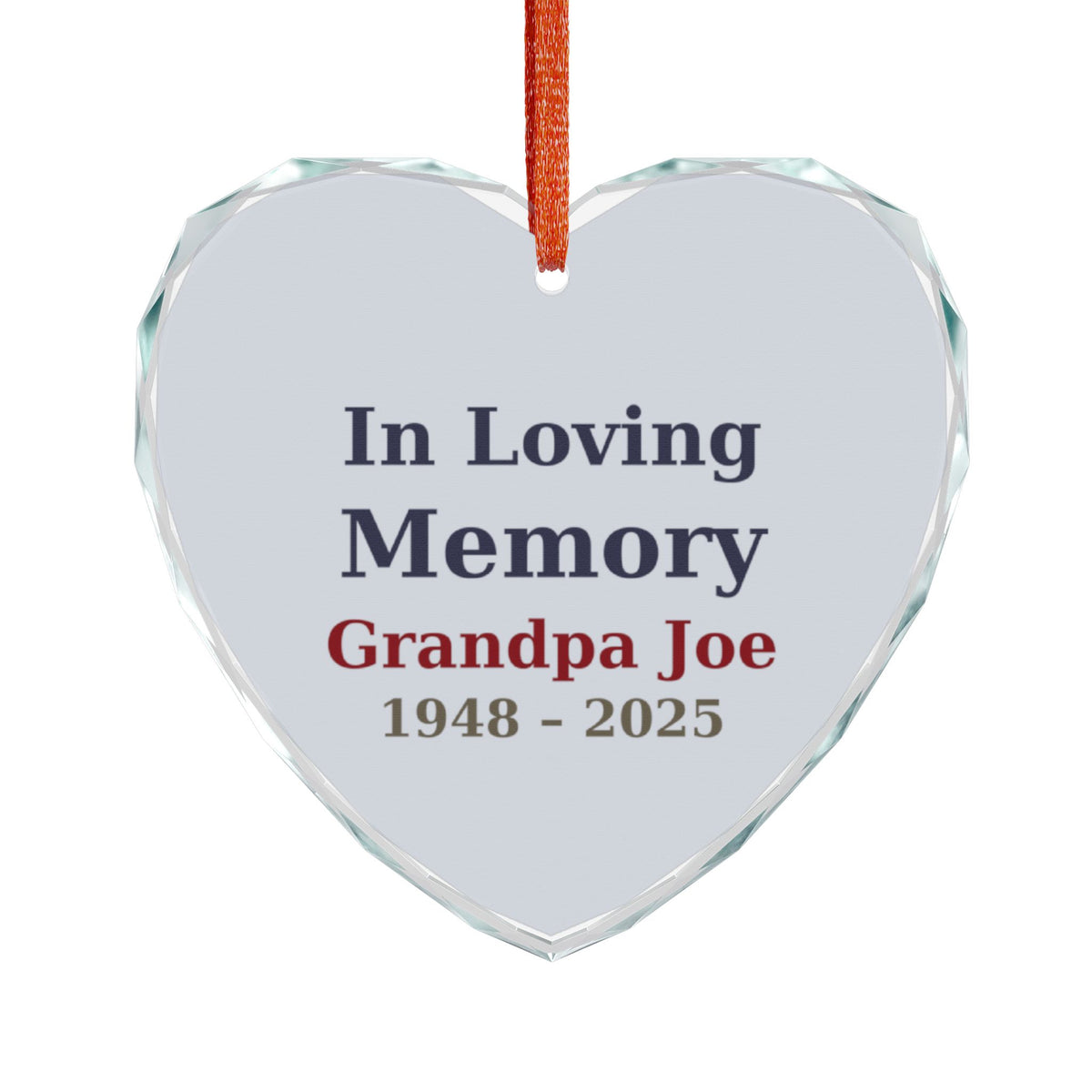 In Loving Memory Crystal Glass Ornament
