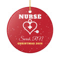 Personalized Nurse Stethoscope Heart Christmas Ornament 2026 – Gifted Porch, view 2
