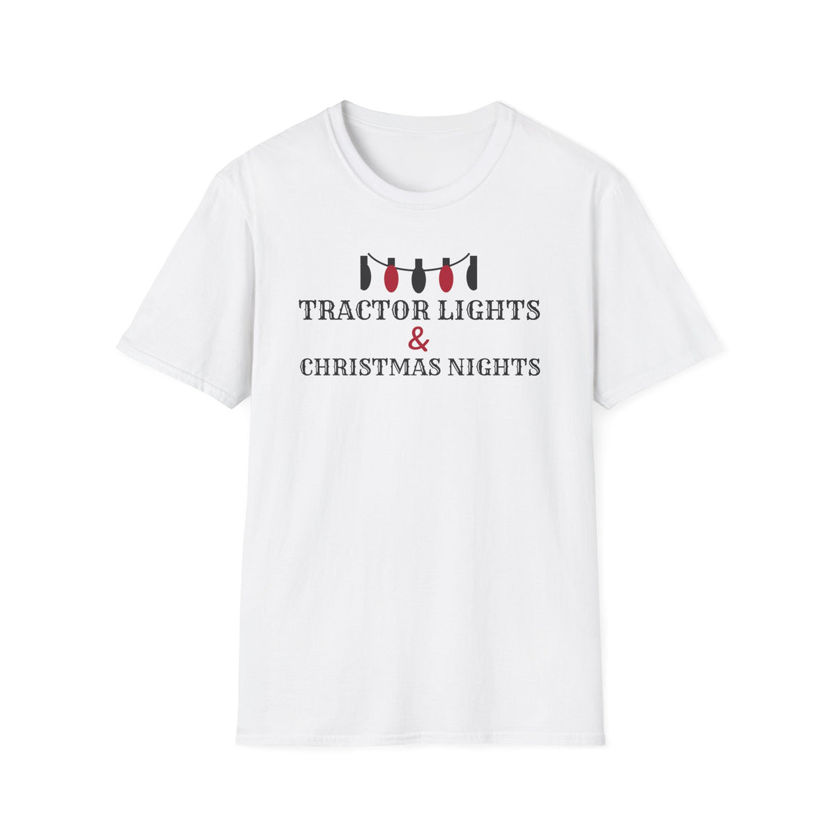 Tractor Lights And Christmas Nights Farm T-Shirt – Gifted Porch, view 1