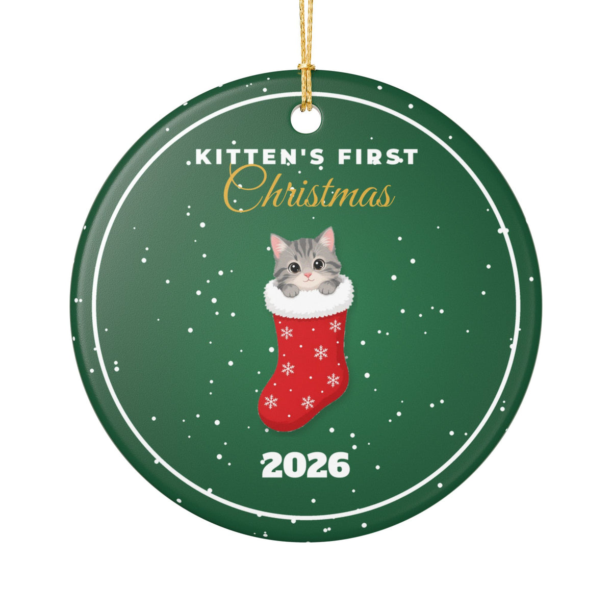 Kitten's First Christmas 2026 Cat Christmas Ornament – Gifted Porch, view 1