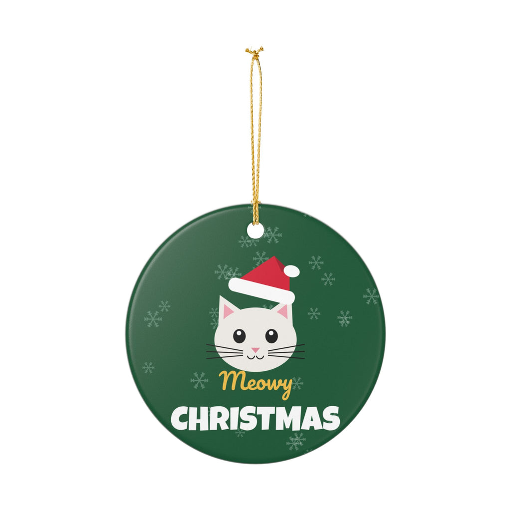 Meowy Christmas Cat Ornament Ceramic Christmas Tree Ornament Cat Lover Gift – Gifted Porch