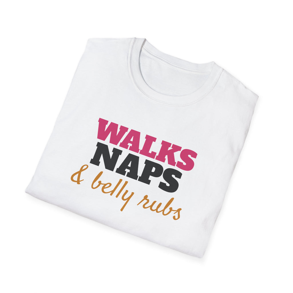 Walks Naps And Belly Rubs Dog Lover T-Shirt – Gifted Porch, view 5