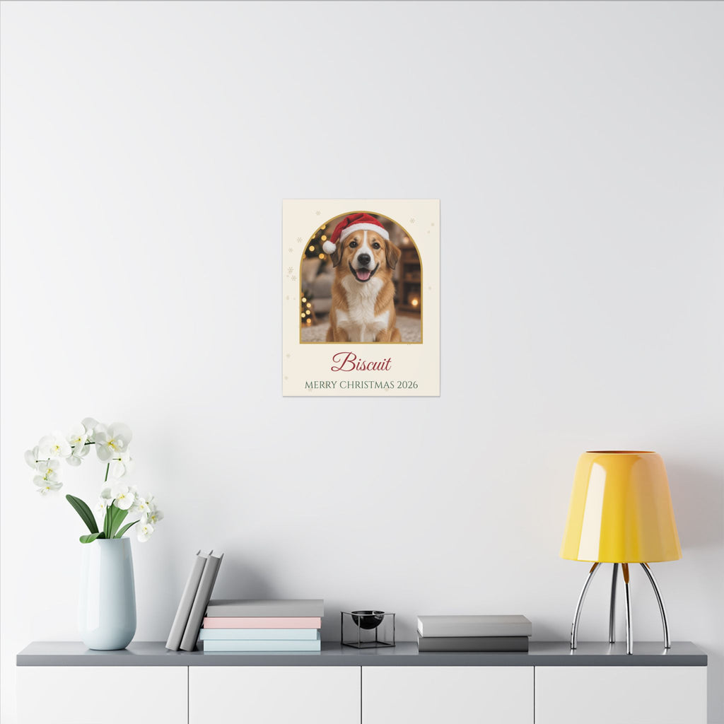 Custom Pet Portrait Christmas Canvas With Name – Gifted Porch