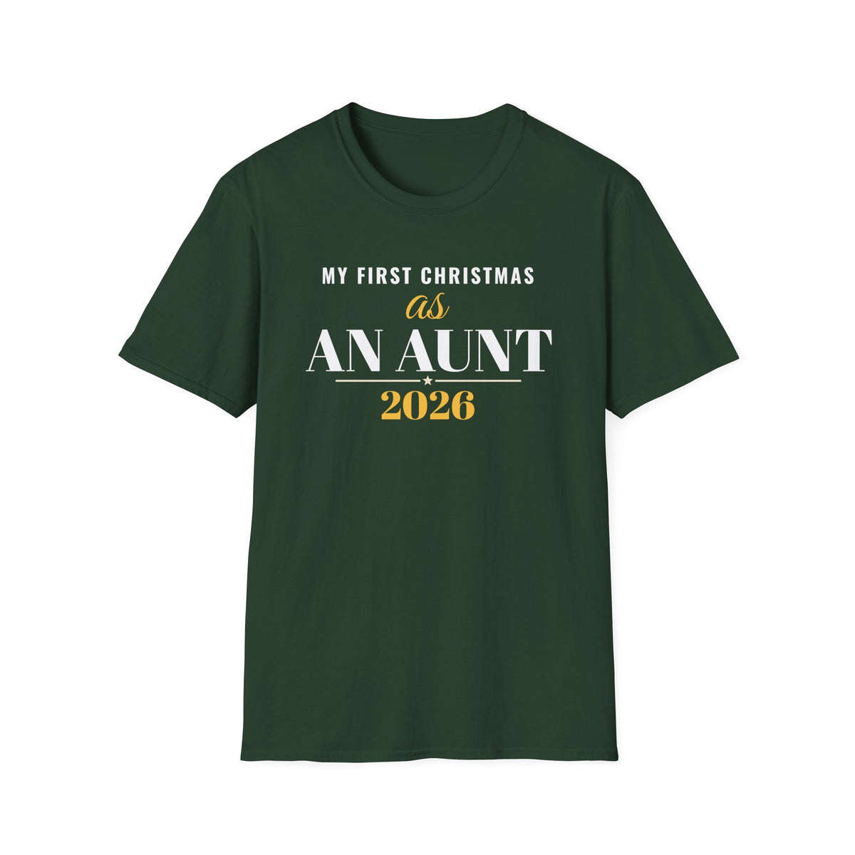 First Christmas As An Aunt 2026 T-Shirt – Gifted Porch, view 3