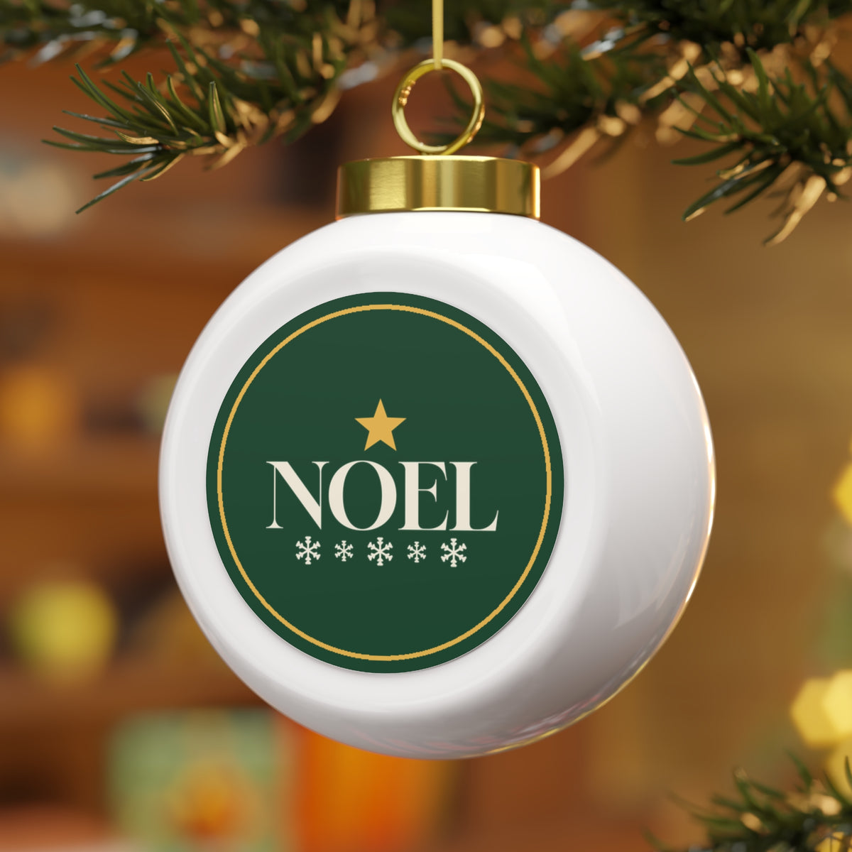 Noel Star Glass Ball Ornament