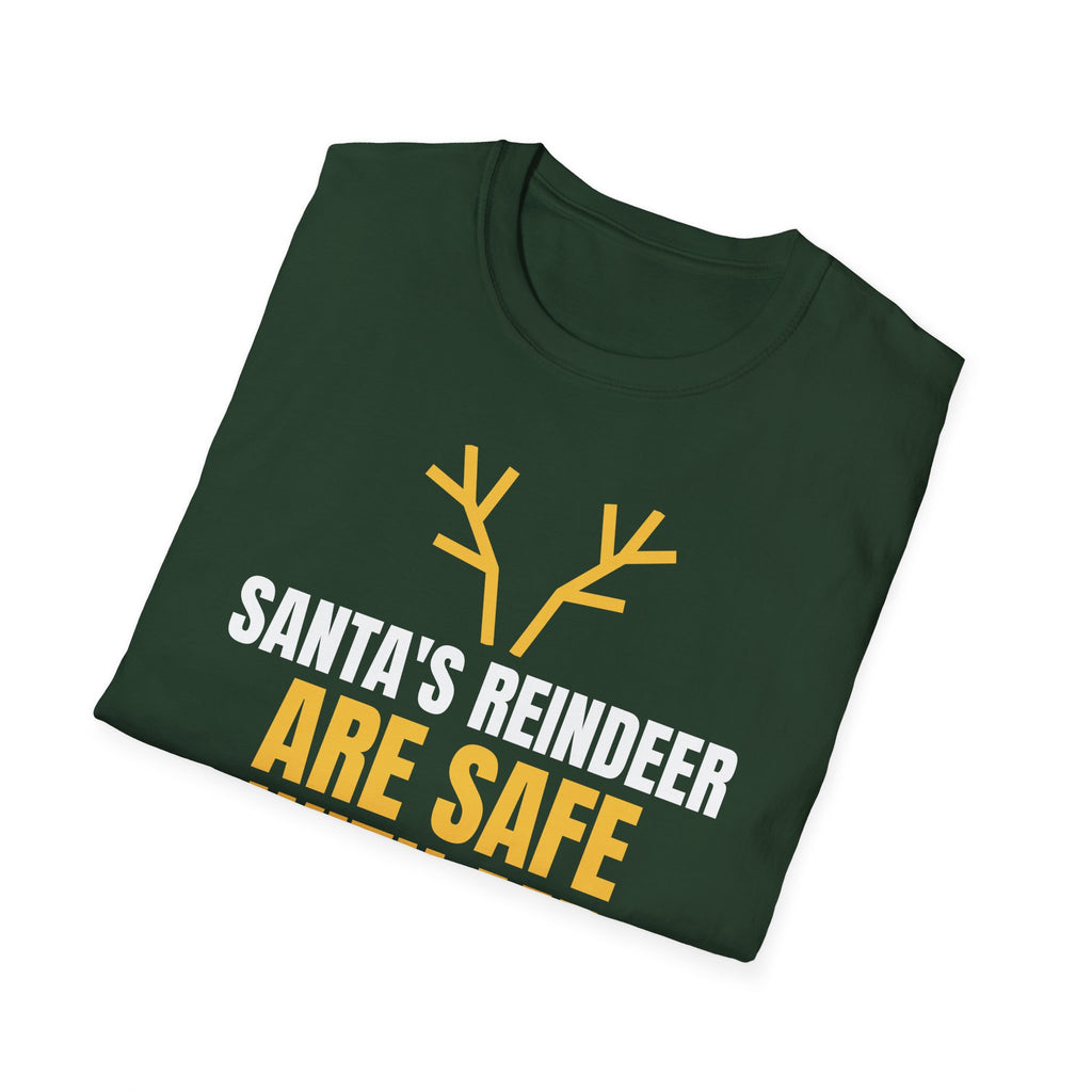 Santa's Reindeer Are Safe With Me Hunting T-Shirt – Gifted Porch, view 13
