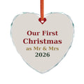 Mr & Mrs First Christmas Crystal Glass Ornament – Couple's Christmas gift