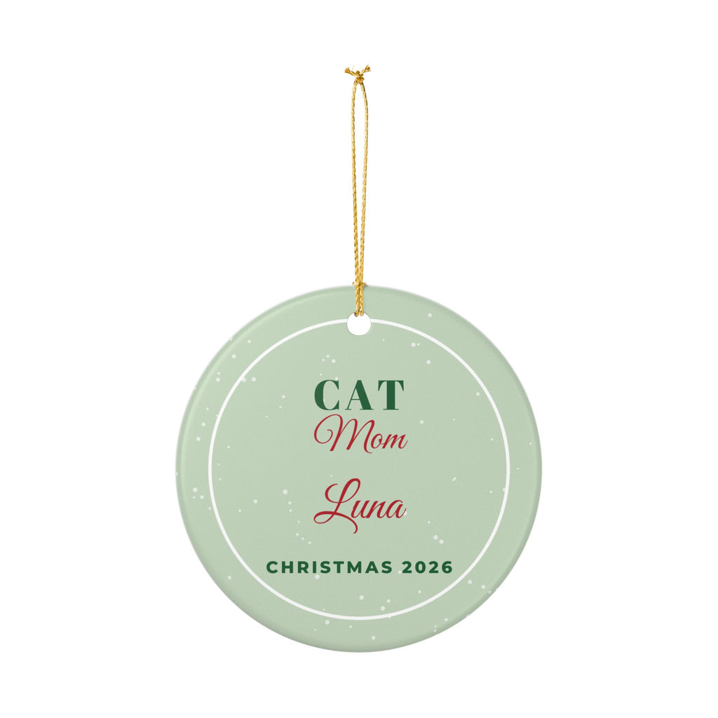 Cat Mom Personalized Ornament 2026 Cat Name Christmas – Gifted Porch, view 7