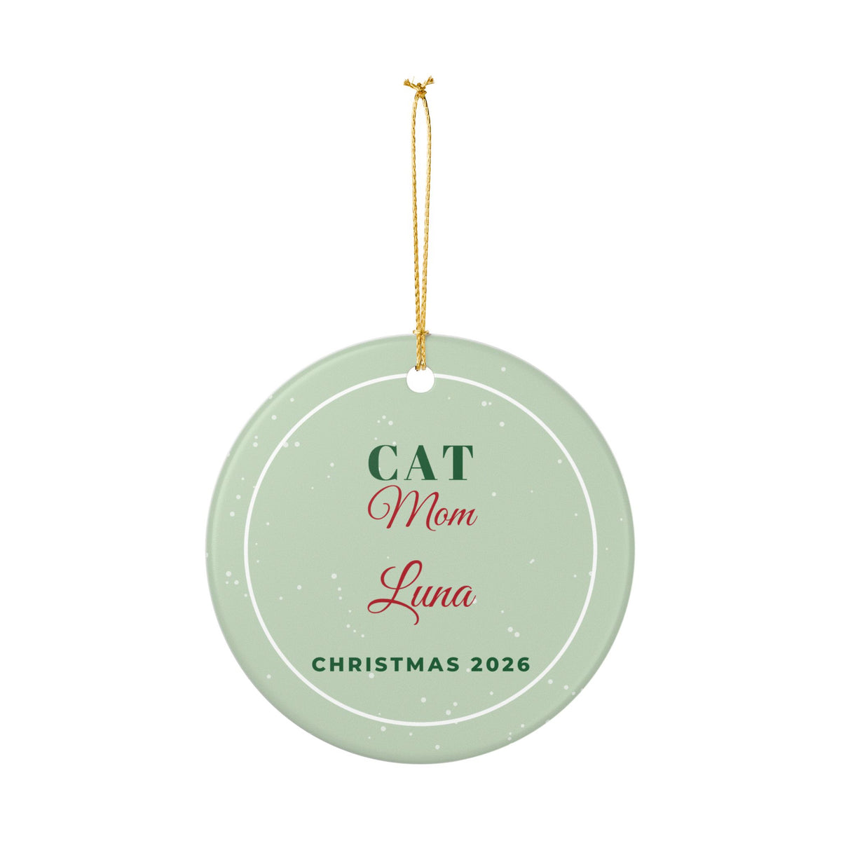 Cat Mom Personalized Ornament 2026 Cat Name Christmas – Gifted Porch, view 7