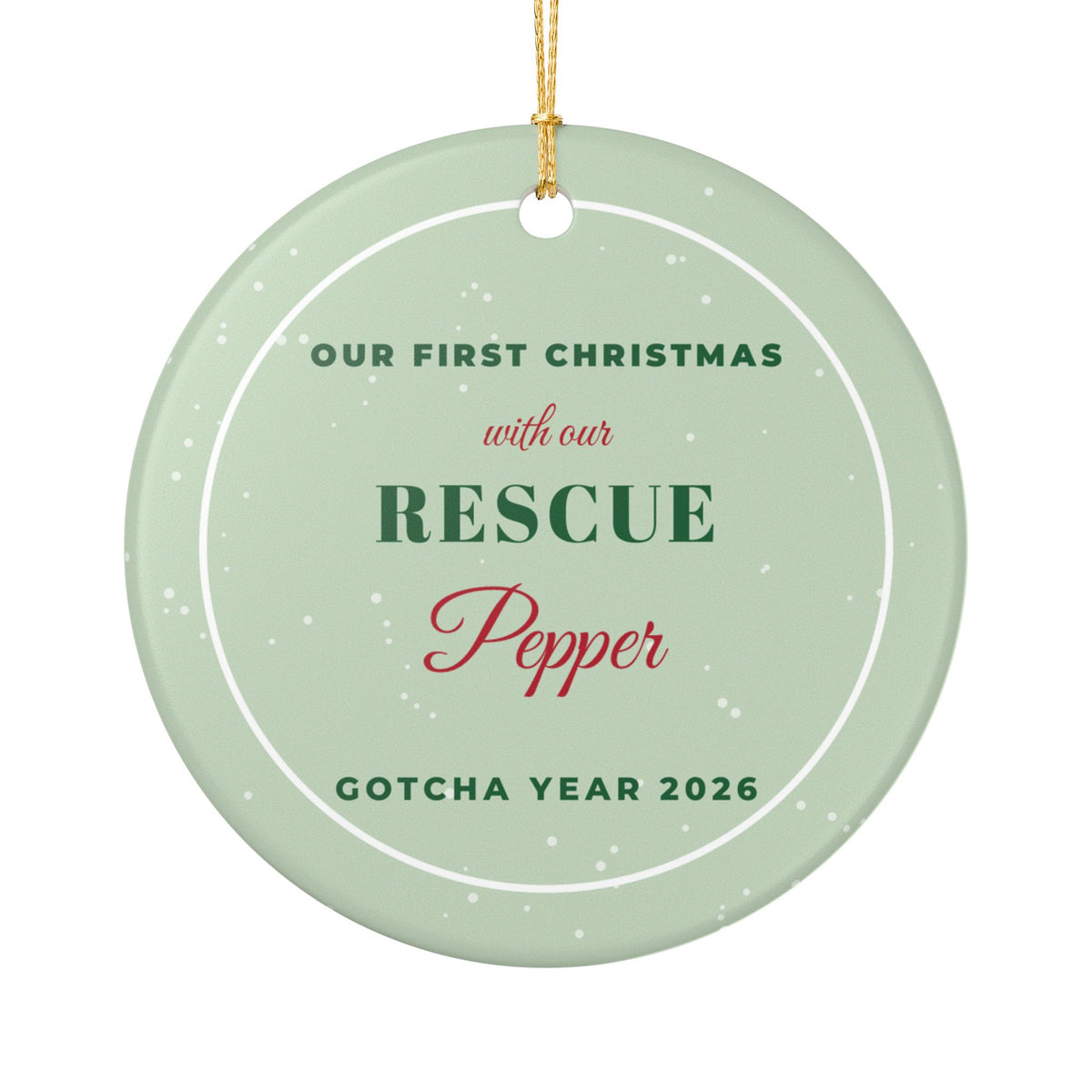 First Christmas With Our Rescue Dog Personalized Ornament – Gifted Porch, view 1