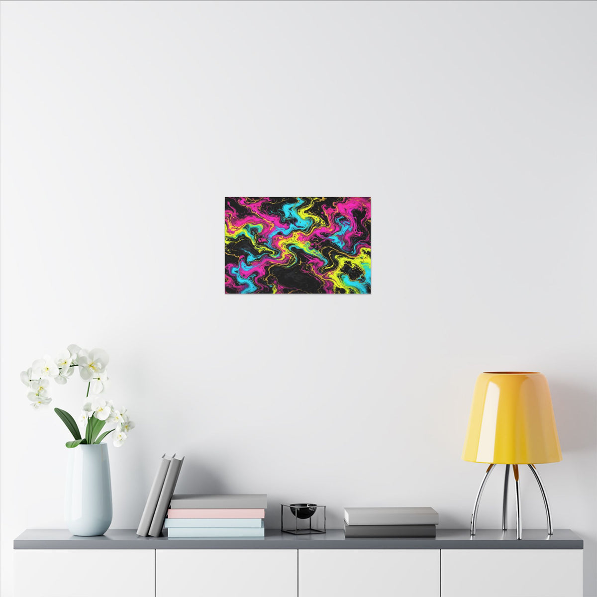 Neon Marble Abstract Canvas Wall Art – unique art gift, photo 6