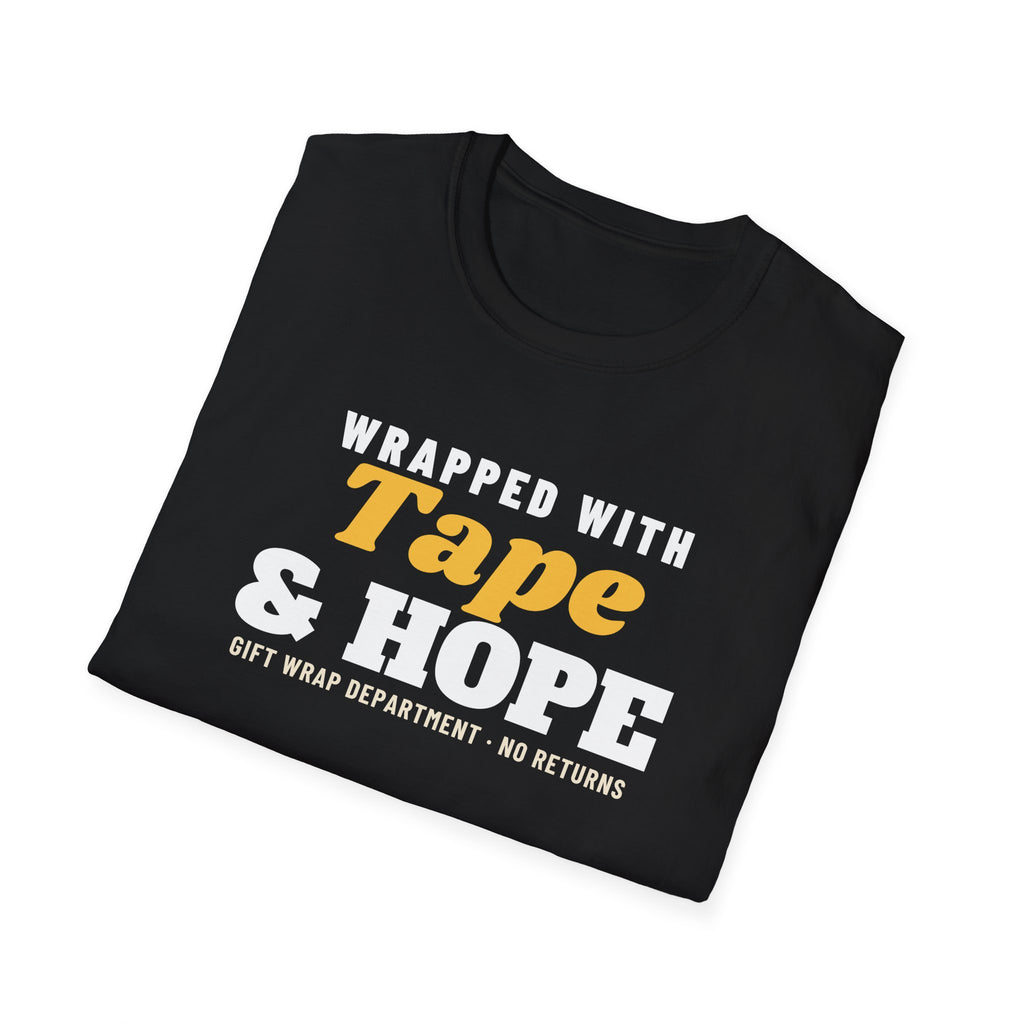Wrapped With Tape And Hope Christmas Gift Wrapping T-Shirt – Gifted Porch, view 10