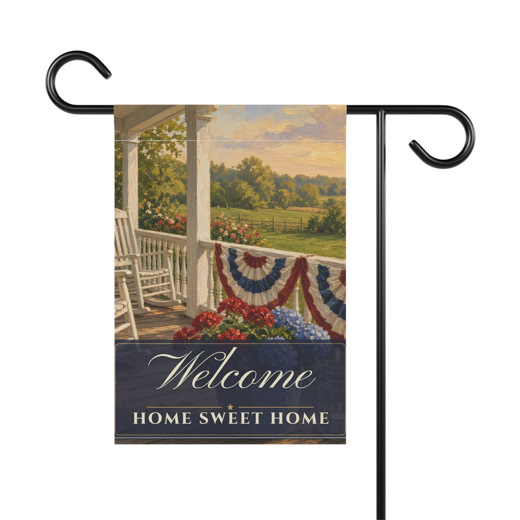 Americana Porch Welcome Garden Flag