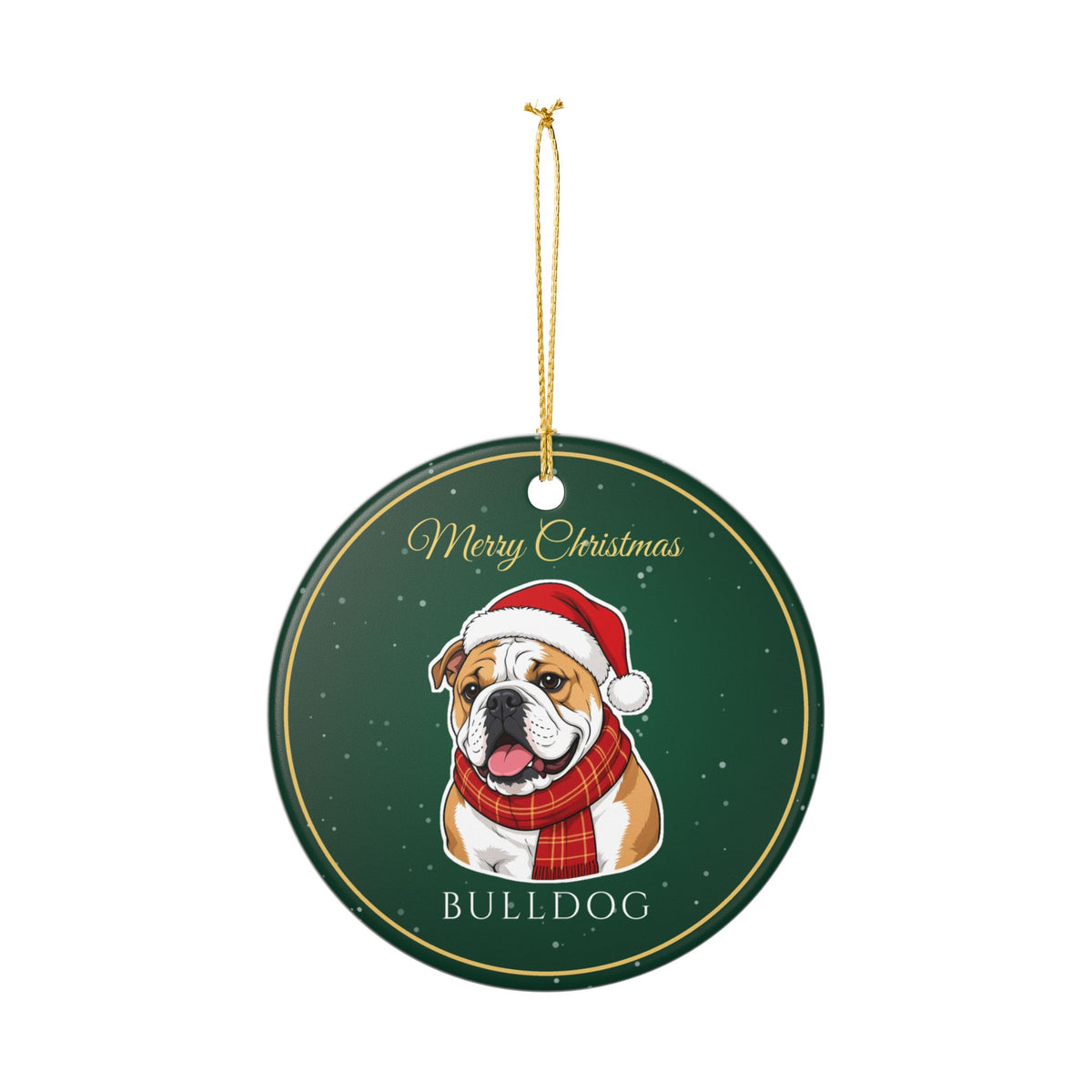 English Bulldog Dog Christmas Ornament