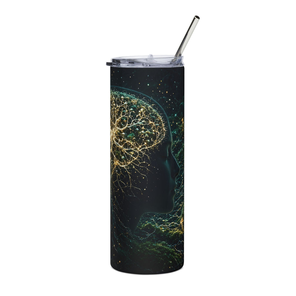 Mycelium Mind 20oz tumbler – surreal neural art tumbler by Gifted Porch