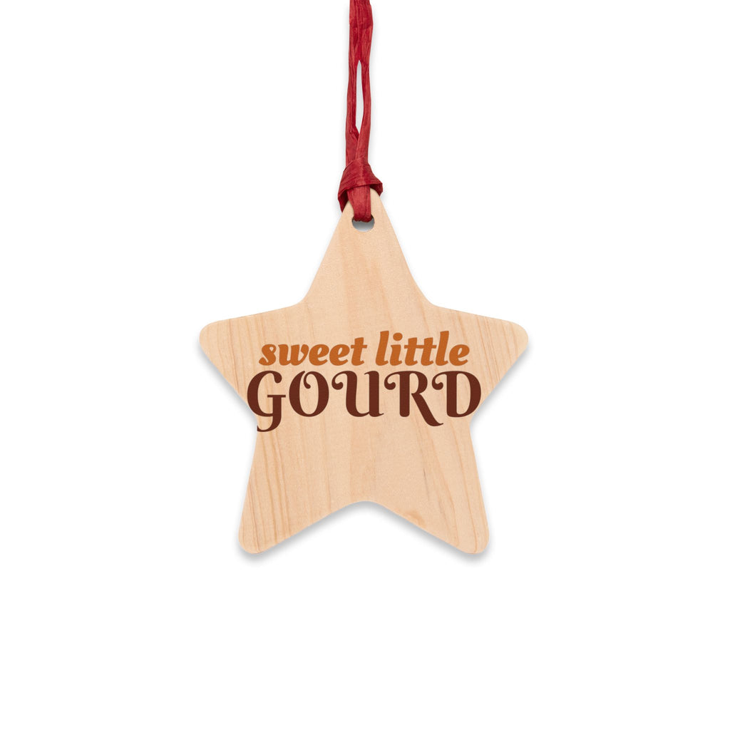 Sweet Little Gourd Wood Star Ornament