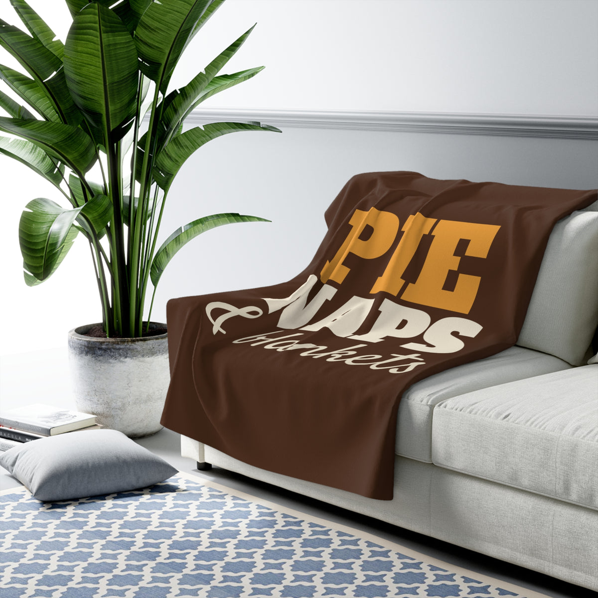 Pie Naps And Blankets Fall Sherpa Fleece Throw – Gifted Porch, view 3