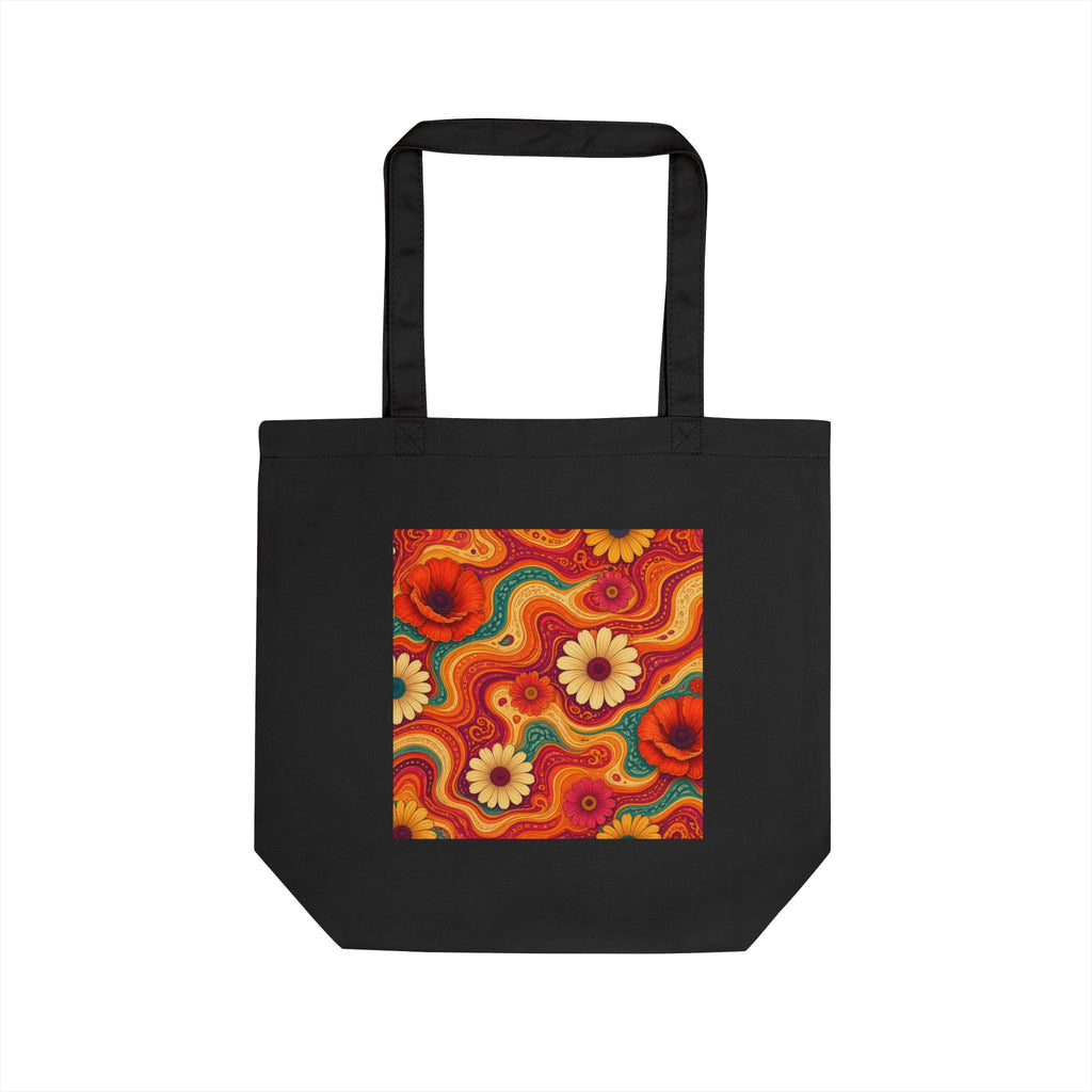 Groovy Flowers Abstract Art Tote Bag – unique art gift, photo 2