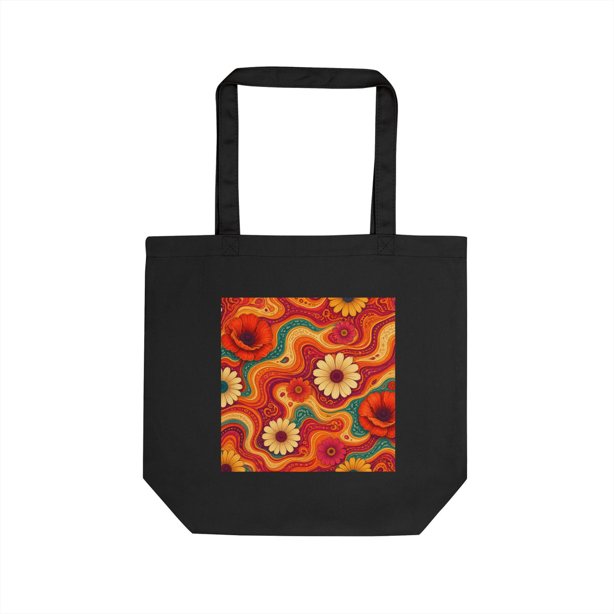 Groovy Flowers Abstract Art Tote Bag – unique art gift, photo 2