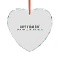 Love From the North Pole Glass Heart Ornament