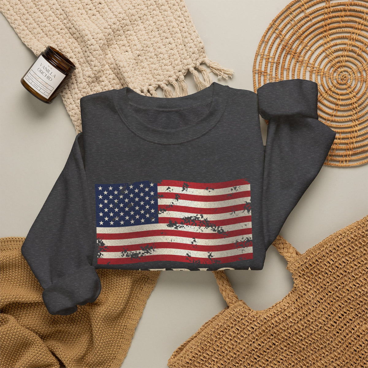 Vintage American Flag Sweatshirt – patriotic gift, photo 9