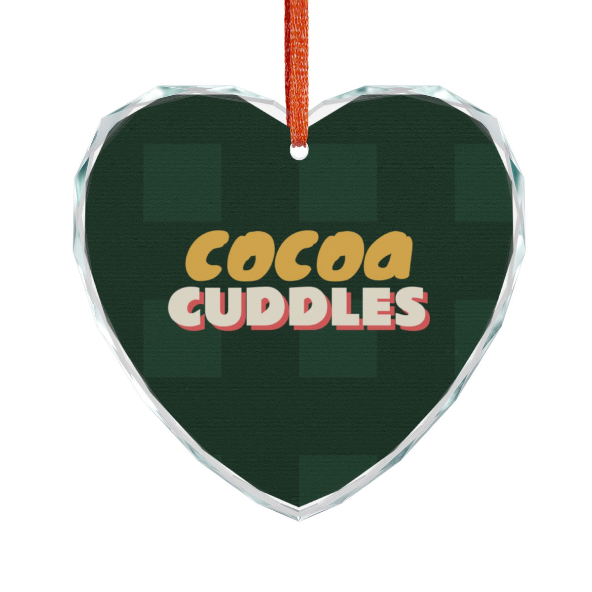 Cocoa Cuddles Glass Heart Ornament