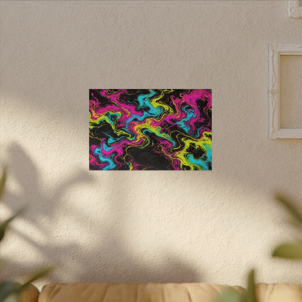 Neon Marble Abstract Canvas Wall Art – unique art gift, photo 5