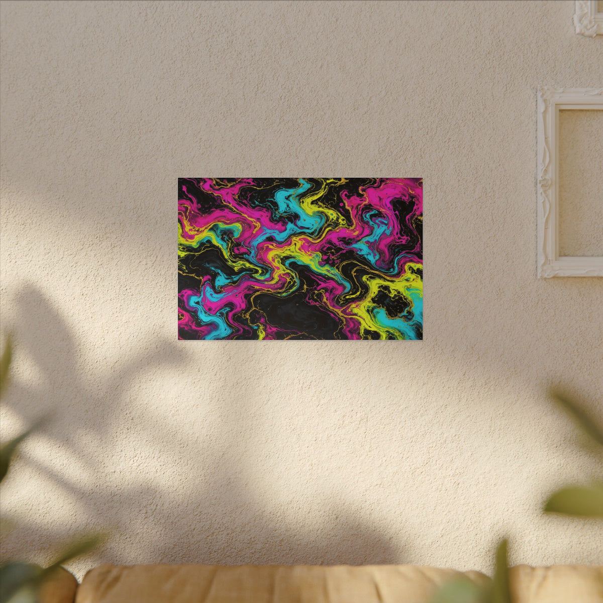 Neon Marble Abstract Canvas Wall Art – unique art gift, photo 5