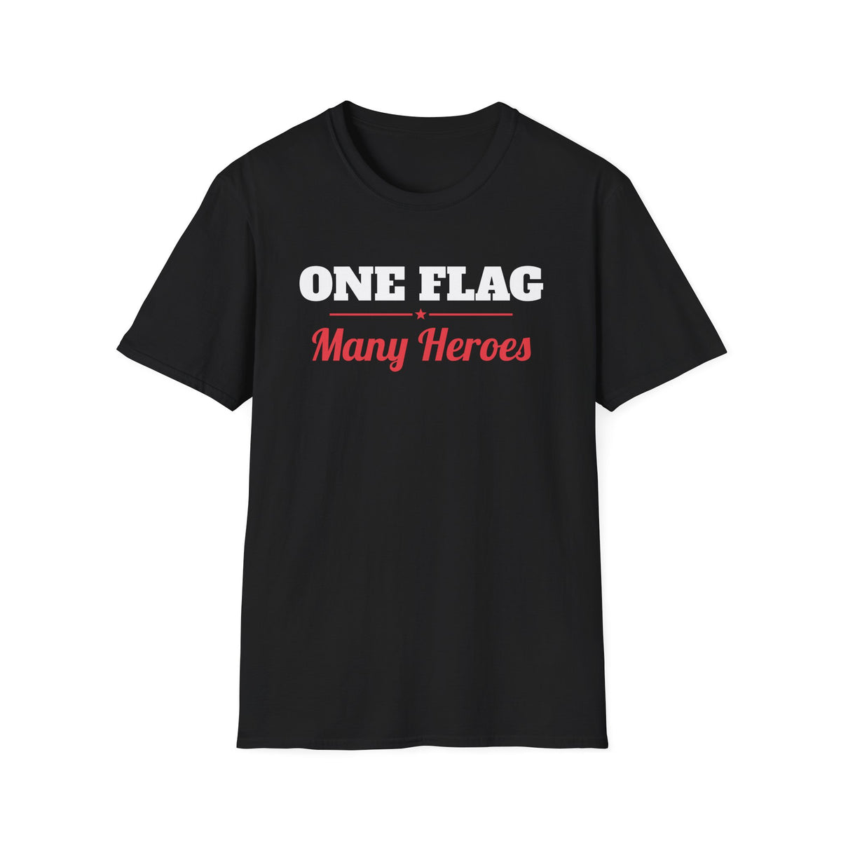 One Flag Many Heroes Patriotic T-Shirt – Gifted Porch, view 2