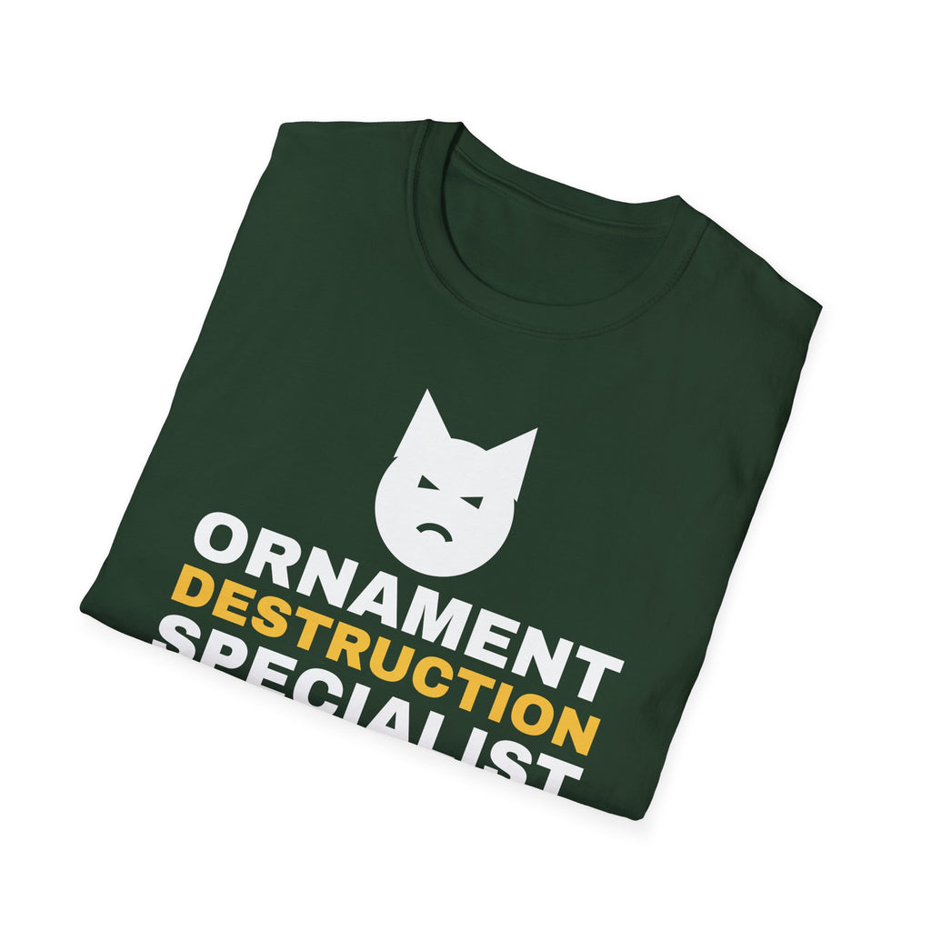 Ornament Destruction Specialist Cat Christmas Tree T-Shirt – Gifted Porch, view 13