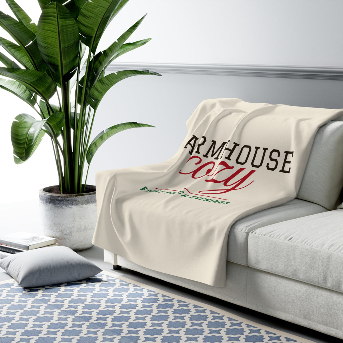 Farmhouse Cozy Sherpa Fleece Throw – Gifted Porch, view 3