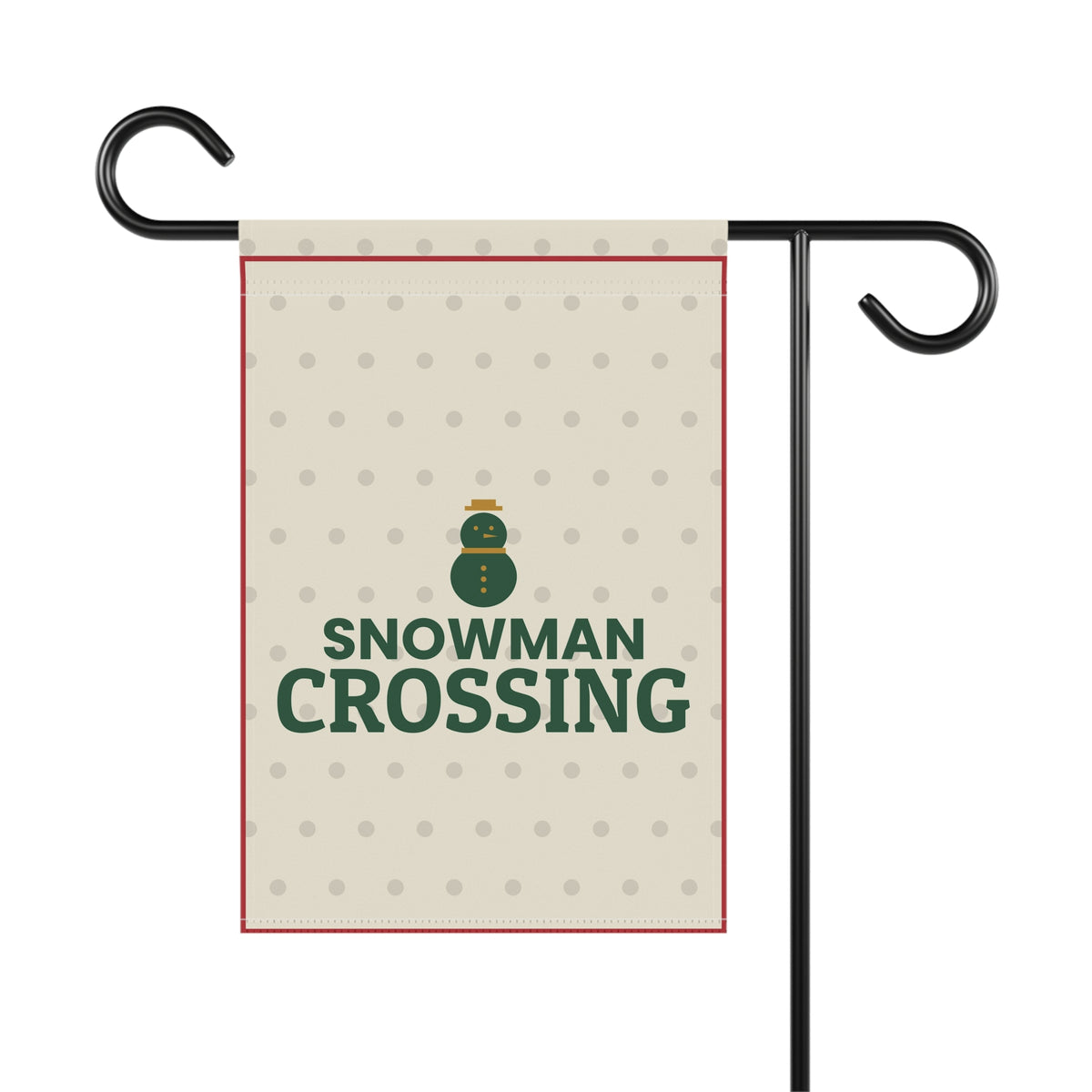 Snowman Crossing Garden Flag